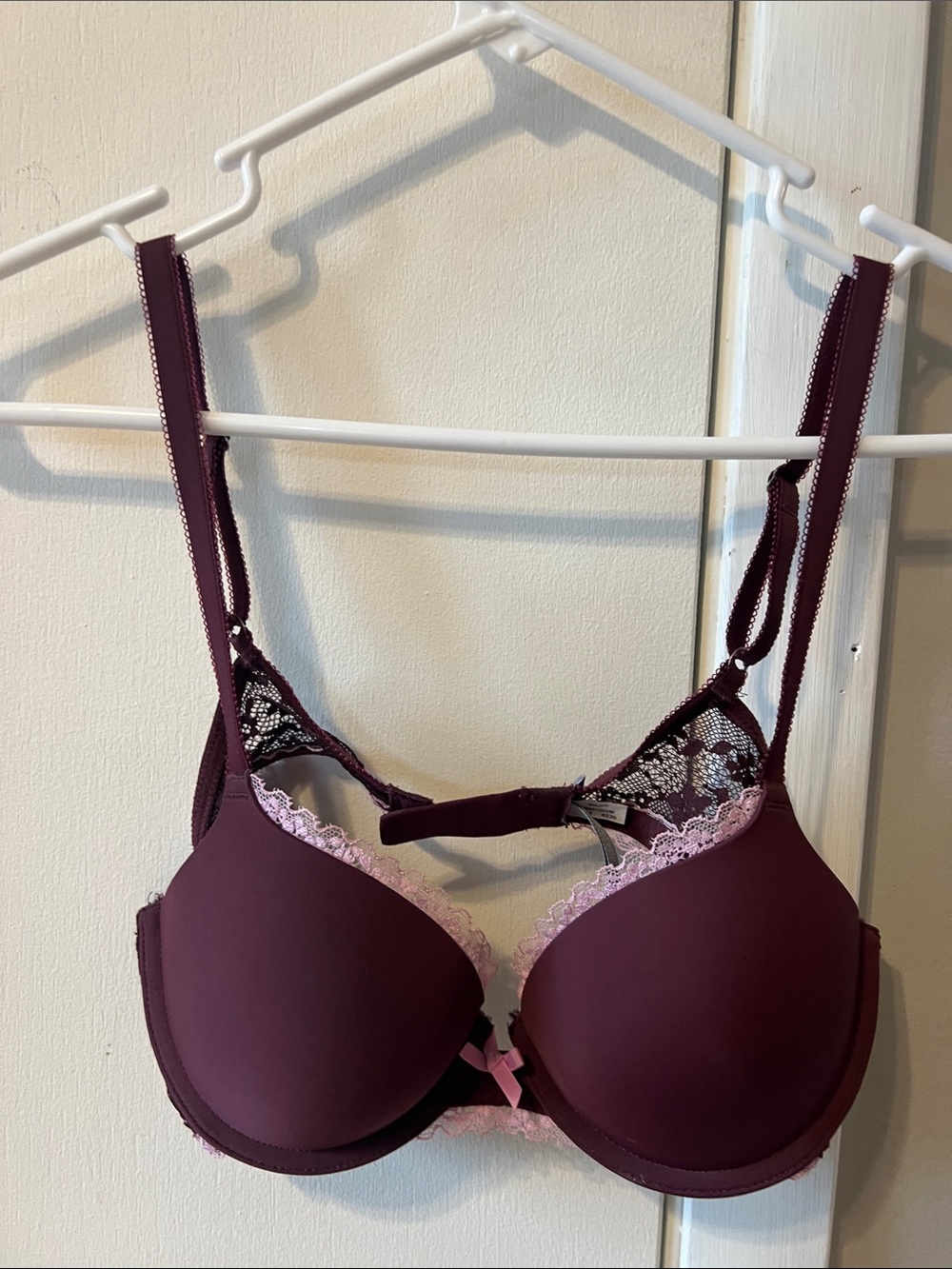 aerie Plum Lace-Trim Push-Up Bra